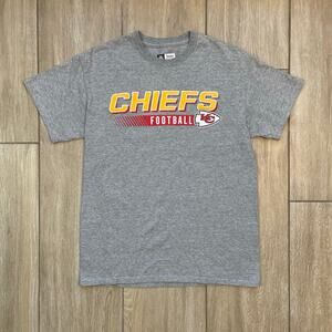 Kansas City Chiefs Football T Shirt Mens Medium Gray NFL Team Apparel Tee
